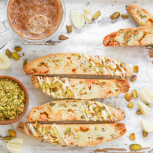 Pistachio White Chocolate Biscotti