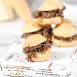 Philly Cheesesteak Gougère Sliders